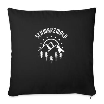 Schönes Schwarzwald, Berge und Tannen Motiv - Sofakissenbezug 45 x 45 cm - Schwarz - Vorne