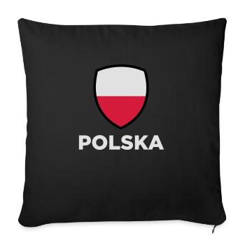 Nationalflagge von Polen - Sofakissenbezug 45 x 45 cm - Schwarz - Vorne