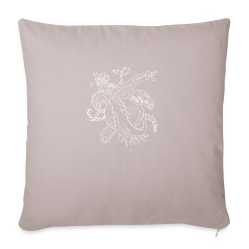 Fantasy white scribblesirii - Sofa pillowcase 17,3'' x 17,3'' (45 x 45 cm)