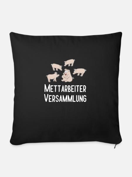 Mettarbeiterversammlung - Sofakissenbezug 45 x 45 cm - Schwarz