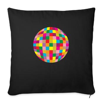 Boule disco - Housse de coussin décorative 45 x 45 cm - noir - Devant