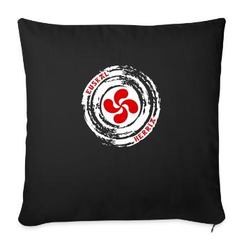 Croix Basque design 105 - Housse de coussin décorative 45 x 45 cm - noir - Devant
