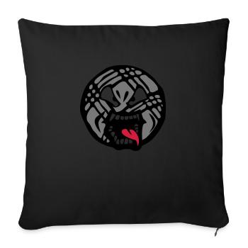 Petanque cartoon face tongue mouth of - Sofa pillowcase 17,3'' x 17,3'' (45 x 45 cm) - black - Front