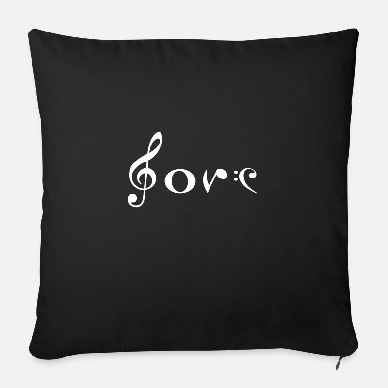 Love Musik Note - Sofakissenbezug 45 x 45 cm - Schwarz