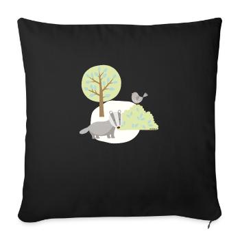Patch_Dachs - Sofakissenbezug 45 x 45 cm - Schwarz - Vorne