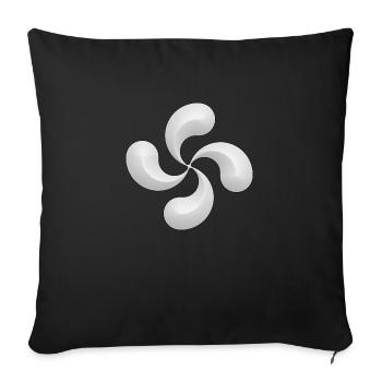 basque_cross_lauburu_8 - Sofa pillowcase 17,3'' x 17,3'' (45 x 45 cm) - black - Front