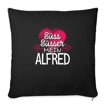 ALFRED - süss - Sofakissenbezug 45 x 45 cm - Schwarz - Vorne