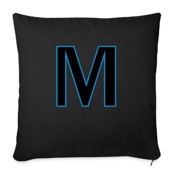 letter M vector - Sofa pillowcase 17,3'' x 17,3'' (45 x 45 cm) - black - Front