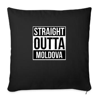 Straight Outta Moldova! - Sofa pillowcase 17,3'' x 17,3'' (45 x 45 cm) - black - Front