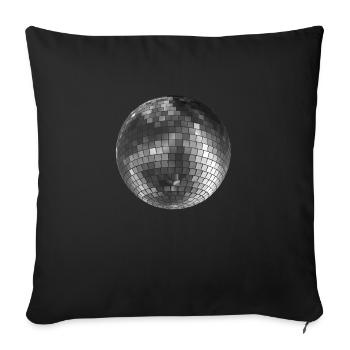 Diskokugel Mirrorball silber - Sofakissenbezug 45 x 45 cm - Schwarz - Vorne