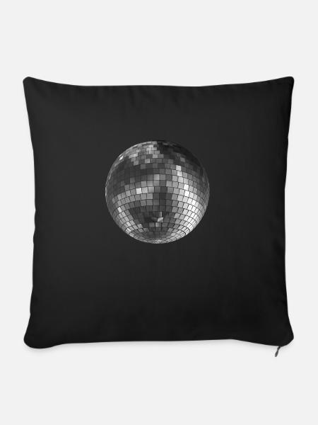 Diskokugel Mirrorball silber - Sofakissenbezug 45 x 45 cm - Schwarz