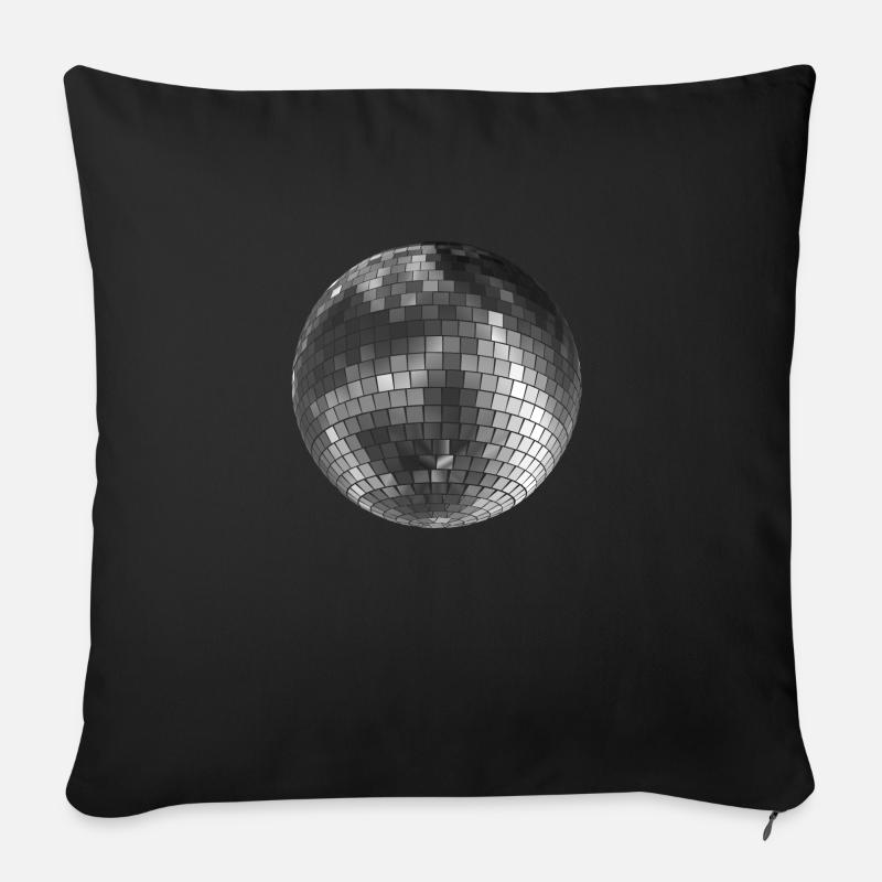 Diskokugel Mirrorball silber - Sofakissenbezug 45 x 45 cm - Schwarz