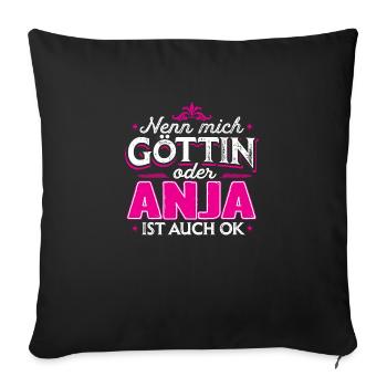 ANJA - Göttin - Sofakissenbezug 45 x 45 cm - Schwarz - Vorne