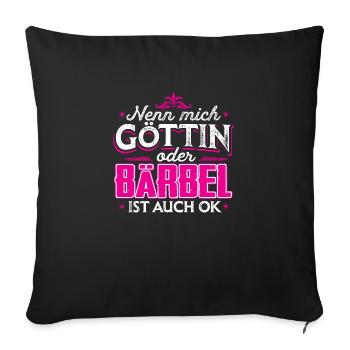 BÄRBEL - Göttin - Sofakissenbezug 45 x 45 cm - Schwarz - Vorne