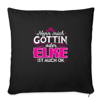 ELKE - Göttin - Sofakissenbezug 45 x 45 cm - Schwarz - Vorne