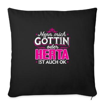 HERTA - Göttin - Sofakissenbezug 45 x 45 cm - Schwarz - Vorne