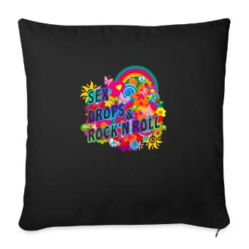 SEX DROPS & ROCK'N ROLL - Housse de coussin décorative 45 x 45 cm - noir - Devant