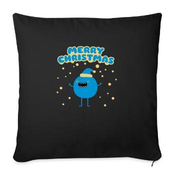 Funny Santa Claus - Merry Christmas - Sofa pillowcase 17,3'' x 17,3'' (45 x 45 cm) - black - Front