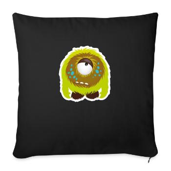 Sweet little hmpf Monster - Sofa pillowcase 17,3'' x 17,3'' (45 x 45 cm) - black - Front