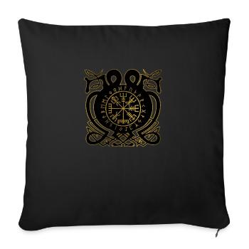 Vegvisir - Viking Navigation Compass - Sofa pillowcase 17,3'' x 17,3'' (45 x 45 cm) - black - Front