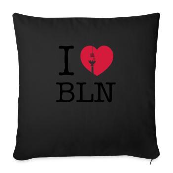 I HEART BERLIN - I LOVE BERLIN - TOWER - TV - Sofa pillowcase 17,3'' x 17,3'' (45 x 45 cm) - black - Front