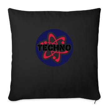 Techno__V006 - Sofakissenbezug 45 x 45 cm - Schwarz - Vorne