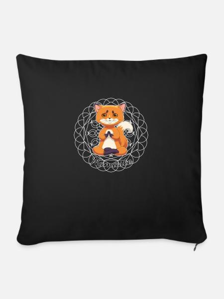 yoga Fuchs - Sofakissenbezug 45 x 45 cm - Schwarz