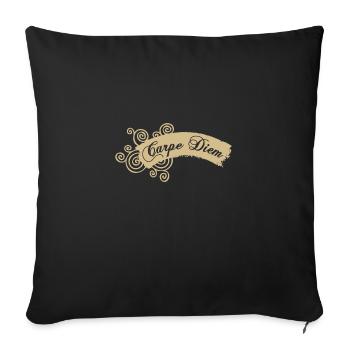 Carpe Diem eu - Sofa pillowcase 17,3'' x 17,3'' (45 x 45 cm) - black - Front