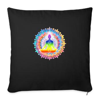 Yoga Lotus Chakra Meditation I - Sofakissenbezug 45 x 45 cm - Schwarz - Vorne