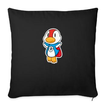 Fliegende Super-Ente hat Superkräfte - Sofakissenbezug 45 x 45 cm - Schwarz - Vorne