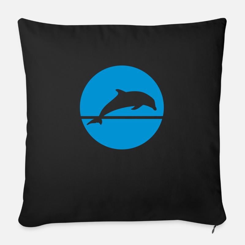 Delfin - Sofakissenbezug 45 x 45 cm - Schwarz