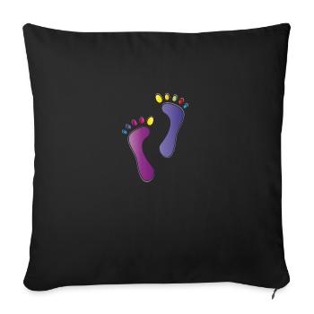 Füße Fußpur Logo Fußpflege Wellness - Sofakissenbezug 45 x 45 cm - Schwarz - Vorne