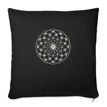 Flower of Life - Seed of Life - Tube Torus, - Sofa pillowcase 17,3'' x 17,3'' (45 x 45 cm) - black - Front