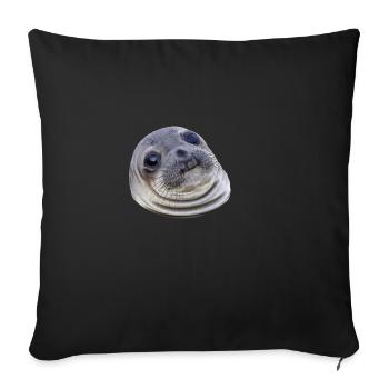 Awkward Seal - Sofa pillowcase 17,3'' x 17,3'' (45 x 45 cm) - black - Front