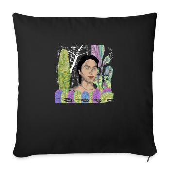 portrait of a women - Sofa pillowcase 17,3'' x 17,3'' (45 x 45 cm) - black - Front