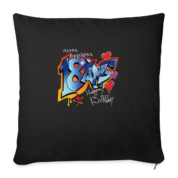 18 ans - Housse de coussin décorative 45 x 45 cm - noir - Devant