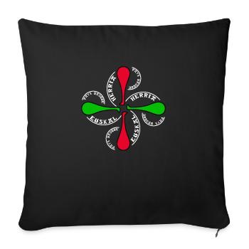 euskal herria pilotari symbol - Housse de coussin décorative 45 x 45 cm - noir - Devant