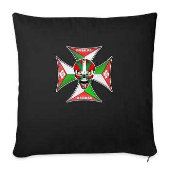 Euskal Herria cross - Housse de coussin décorative 45 x 45 cm - noir - Devant