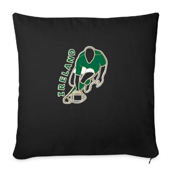 Ireland Rugby Team Player Style - Sofa pillowcase 17,3'' x 17,3'' (45 x 45 cm) - black - Front