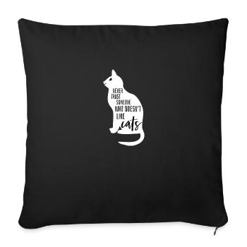 Cat outline - Sofa pillowcase 17,3'' x 17,3'' (45 x 45 cm) - black - Front