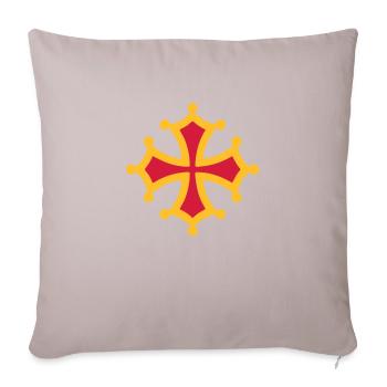 croix occitane graphique vectoriel - Sofa pillowcase 17,3'' x 17,3'' (45 x 45 cm) - light taupe - Front