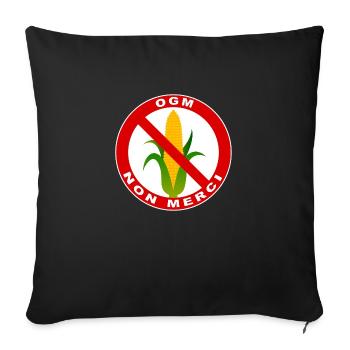 non gmo thank you - Sofa pillowcase 17,3'' x 17,3'' (45 x 45 cm) - black - Front