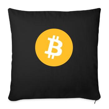 Bitcoin logo - Sofa pillowcase 17,3'' x 17,3'' (45 x 45 cm) - black - Front