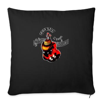 country music - Housse de coussin décorative 45 x 45 cm - noir - Devant