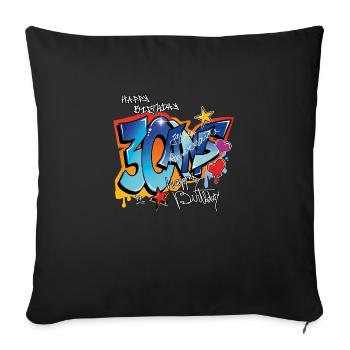 30 ans - Housse de coussin décorative 45 x 45 cm - noir - Devant