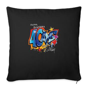 40 ans - Housse de coussin décorative 45 x 45 cm - noir - Devant