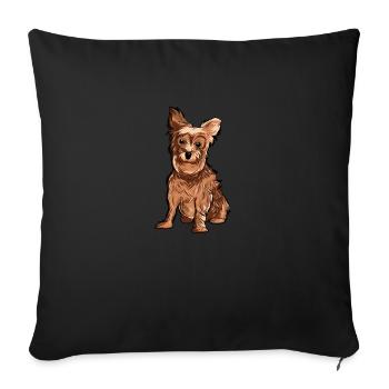 Yorkshire Picture Illustration Graphic - Housse de coussin décorative 45 x 45 cm - noir - Devant