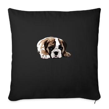 boxer puppy - Sofa pillowcase 17,3'' x 17,3'' (45 x 45 cm) - black - Front