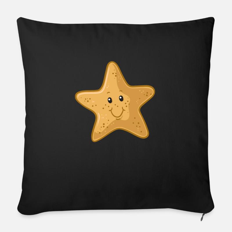 Seestern - Sofakissenbezug 45 x 45 cm - Schwarz