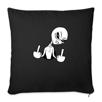 trou insulte wanker majeur doigt va te faire foutre - Housse de coussin décorative 45 x 45 cm - noir - Devant